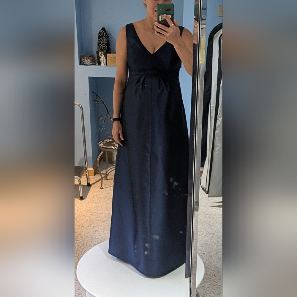 Dessy Bridesmaid Dress - Navy, Maternity, Size 4